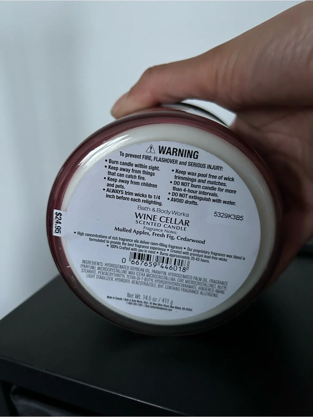 Bath and Body Works Wine Cellar 3 wick candle - Picture 3 of 3